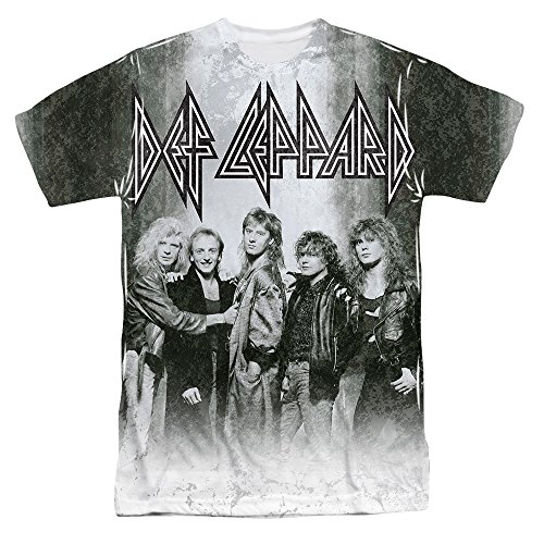 0744271161748 - THE BAND -- DEF LEPPARD ALL-OVER FRONT PRINT SPORTS FABRIC ADULT T-SHIRT, SMALL