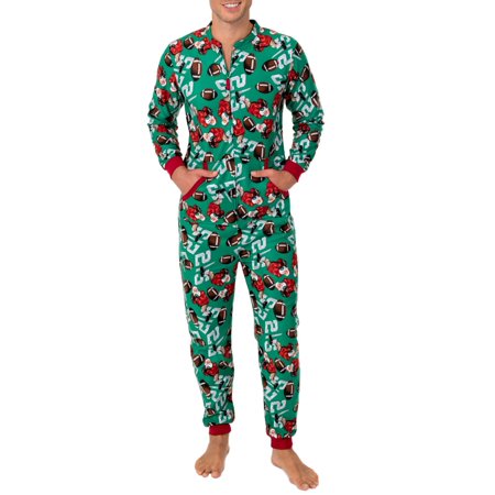 0744275613243 - FRUIT OF THE LOOM MEN’S HOLIDAY PRINT SUPER SOFT MICROFLEECE UNION SUIT