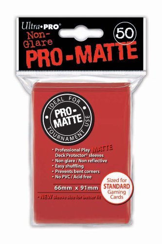 0074427826505 - ULTRA PRO PRO-MATTE (100 COUNT) RED DECK PROTECTOR SLEEVES - MAGIC THE GATHERING