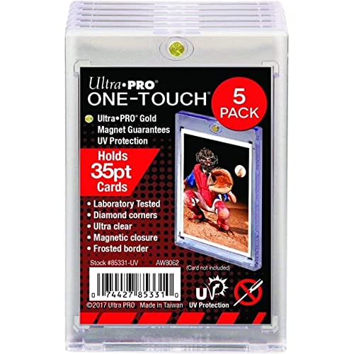 0074427837297 - ULTRA PRO 35-POINT ONE-TOUCH MAGNETIC TRADING CARD HOLDER (PACK OF 5)