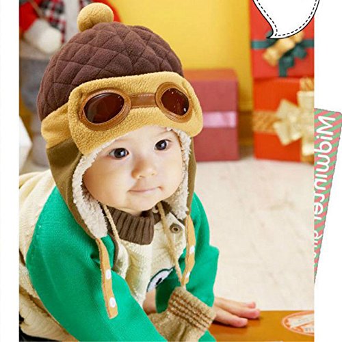 0744370911657 - WINTER CHILD BABY WINTER PILOT CAP GORRO TODDLERS AVIATOR EARMUFF PROTECT BEANIE (COFFEE)