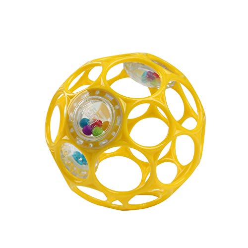 0074451122826 - OBALL RATTLE - YELLOW - EASY GRASP TOY - 4, AGES NEWBORN +