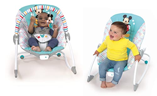 0074451125612 - BRIGHT STARTS DISNEY BABY MICKEY MOUSE INFANT TO TODDLER VIBRATING ROCKER WITH REMOVABLE TOY BAR - ORIGINAL BESTIE, NEWBORN+