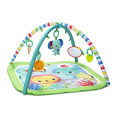 0074451128934 - BRIGHT STARTS WILD WIGGLES ACTIVITY GYM & PLAY MAT WITH TAKE-ALONG TOYS, AGES NEWBORN +