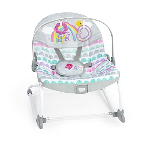 0074451130302 - BRIGHT STARTS ROSY RAINBOW INFANT TO TODDLER ROCKER WITH VIBRATIONS, BABY SEAT FOR GIRL OR BOY, NEWBORN +