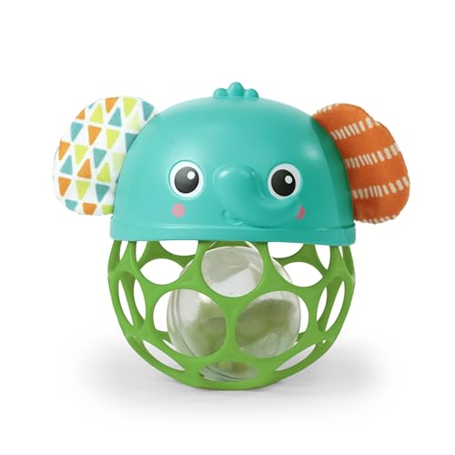 0074451167636 - BRIGHT STARTS GIGGLE & GLOW MUSICAL LIGHT-UP RATTLE EASY-GRASP OBALL ELEPHANT TOY, NEWBORN+, UNISEX