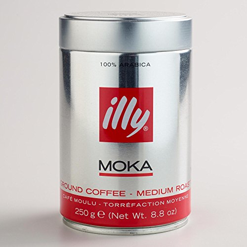 0744539019798 - ILLY MEDIUM ROAST GROUND MOKA COFFEE FOR STOVETOP COFFEEMAKERS, 8.8 OUNCE CAN