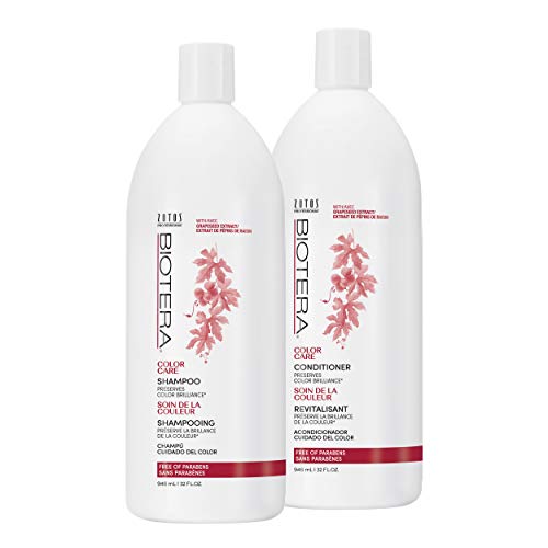 0074469524469 - ZOTOS PROFESSIONAL BIOTERA COLOR CARE PROTECTIVE SHAMPOO AND CONDITIONER, WITH GRAPESEED EXTRACT, PARABEN-FREE, 33.8-OUNCES