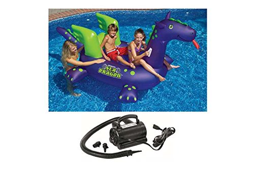 0744745177206 - SWIMLINE GIANT SEA DRAGON INFLATABLE POOL TOY WITH 110V AIR PUMP