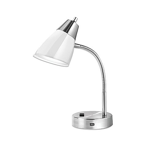 0744745178012 - STUDIO 3BTM OUTLET/USB CFL DESK LAMP IN WHITE