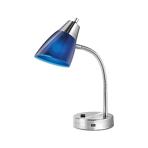 0744745178036 - STUDIO 3BTM OUTLET/USB CFL DESK LAMP IN BLUE