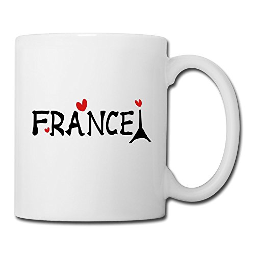 7447764789933 - CHARLES CERAMIC FRANCE TXT EFFEL TOWER HEARTS VECTOR ART COFFEE MUG TEA CUP WHITE