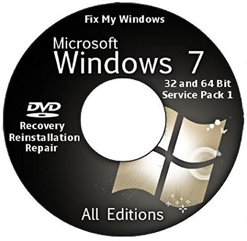 0744890941165 - WINDOWS 7 32 & 64 BIT DVD SP1, ALL VERSIONS INCLUDED. STARTER, HOME BASIC, HOME PREMIUM, PROFESSIONAL, AND ULTIMATE. RE-INSTALL WINDOWS FACTORY FRESH! RECOVER, REPAIR, RE INSTALL DVD/ROM OR DVD