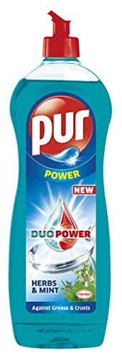 0744947957446 - PRIL/PUR DUOPOWER ENZYMATIC DISHWASHING LIQUID, HERBS & MINT, LARGE 30OZ/900ML (PACK OF 8)