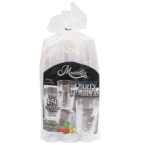 0074506548670 - WNA MASTERPIECE 557405 CRYSTAL CUT PARTY TUMBLERS 10OZ PLASTIC CUPS 150 PACK