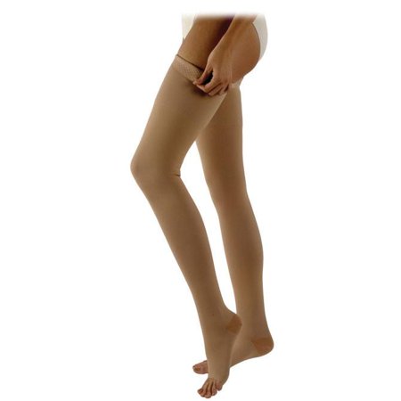 0745129151676 - 500 NATURAL RUBBER OPEN TOE UNISEX THIGH HIGH SOCK WITH GRIP-TOP SIZE S3