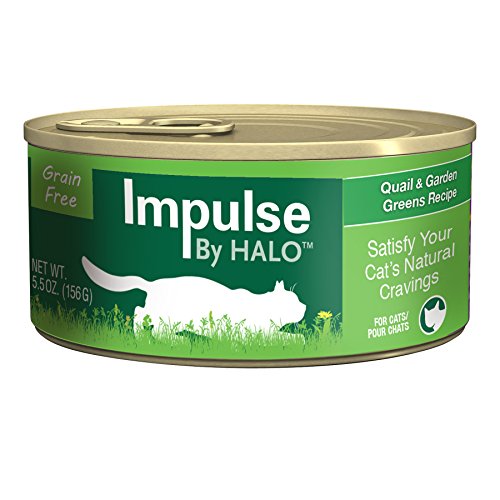 0745158400950 - HALO 12-PACK IMPULSE BY HALO QUAIL AND GARDEN GREENS CAT FOOD, 5.5-OUNCE