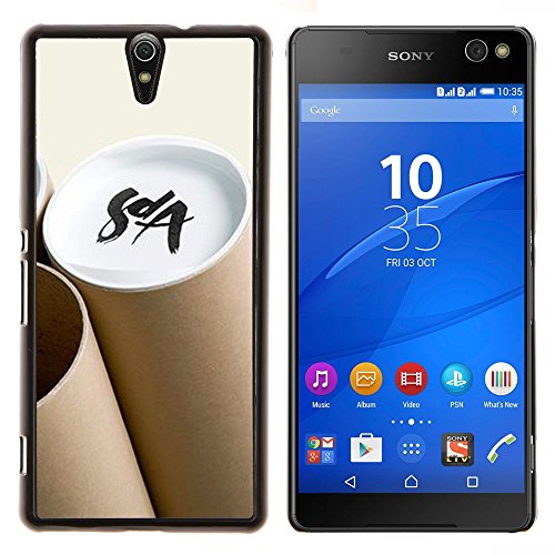 7451730463338 - STUSS CASE / HARD PROTECTIVE CASE COVER - ART SOYA BROWN PAPER STRUCTURE - SONY XPERIA C5 ULTRA