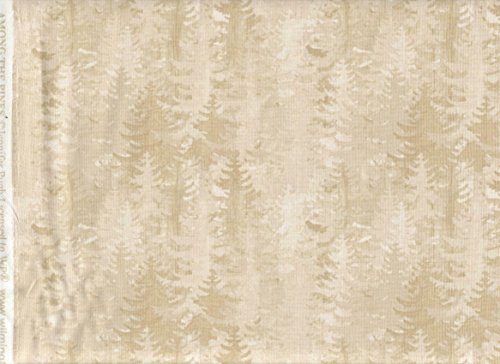 7451812894098 - AMONG THE PINES BY JENNIFER PUGH FOR WILMINGTON PRINTS FABRIC ~ PACKED PINE TREES FABRIC ~ HALF YARD ~ PATT: 82404 COLOR: 122W ~ FAWN BEIGE TREE BLENDER PRINT QUILT FABRIC 100% COTTON 45 WIDE