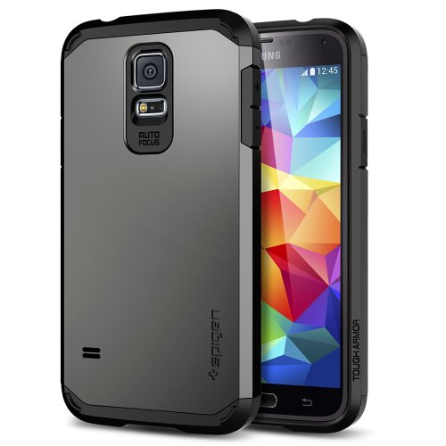 7453141662454 - GALAXY S5 CASE, SPIGEN® DUAL LAYER EXTREME PROTECTION COVER HEAVY DUTY CASE FOR SAMSUNG GALAXY S5 - GUNMETAL (SGP10762)
