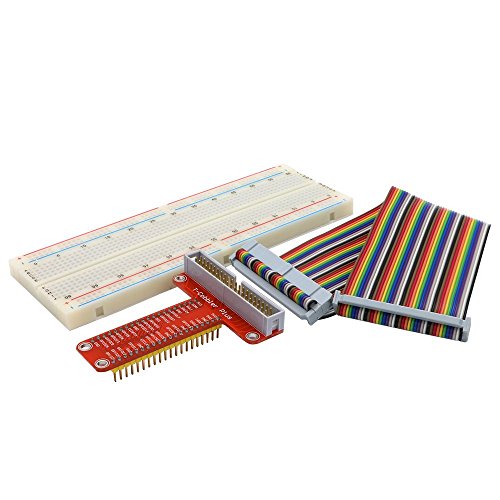 0745360618051 - SMRAZA T TYPE GPIO BREAKOUT BOARD FOR RASPBERRY PI 3 2 MODE B/B WITH 40 PIN CABLE AND 400 HOLES BREADBOARD S11