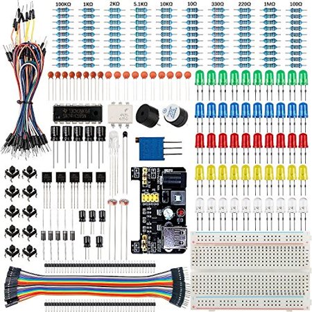 0745360618136 - SMRAZA ELECTRONIC COMPONENT PACK STARTER KIT WITH BREADBOARD JUMPER WIRE RESISTOR CAPACITOR LED POTENTIOMETER FOR ARDUINO UNO R3 MEGA 2560 NANO RASPBERRY PI S15