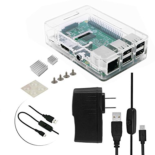0745360618310 - SMRAZA 4 IN 1 RASPBERRY PI 3 STARTER ACCESSORIES KIT WITH CLEAR CASE 2PCS HEATSINKS POWER SUPPLY AND MICRO USB WITH ON/OFF SWITCH SW2-C