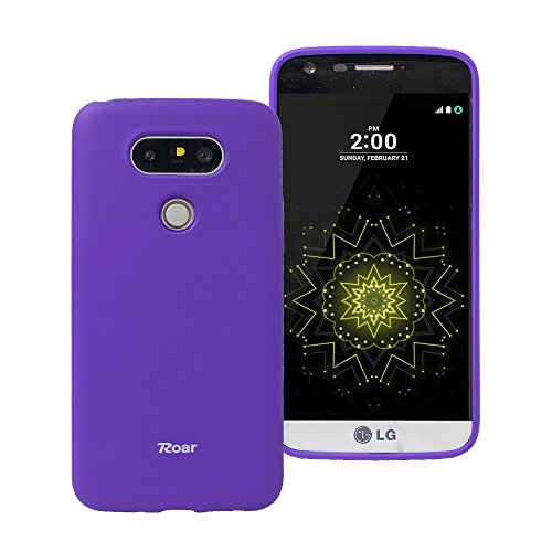 0745360769463 - LG G5 CASE, ROAR COLORFUL JELLY SNUG-FIT RUBBER SILICONE GEL TPU FULL BODY SOFT CASE COVER - FOR G5, PURPLE