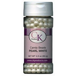 0745367321169 - CK PRODUCTS CANDY BEADS PEARL WHITE 7MM 3.5 OZ.