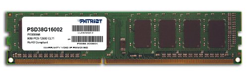 0745449854592 - PATRIOT SIGNATURE 8GB DIMM DDR3 CL11 PC3-12800 (1600MHZ) PSD38G16002