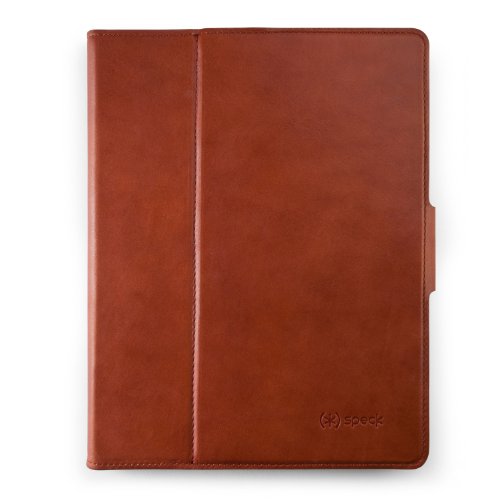 0745449856107 - SPECK PRODUCTS WANDERFOLIO LUXE LEATHER FOLIO FOR IPAD 3/4 - COGNAC/CREAM LEATHER (SPK-A1291)