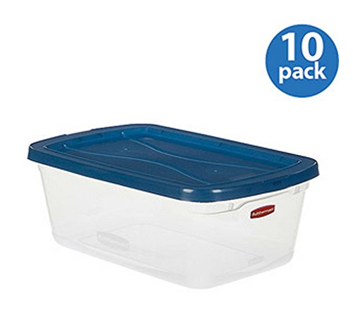 0745495200633 - RUBBERMAID LARGE PLASTIC STORAGE/ ORGANIZER CONTAINER PORTABLE BOXES CLEAR SET OF 10 1.6 GAL /6.5-QUART. USED TO STORE SHOES, TOYS, BATHROOM BEDROOM GARAGE