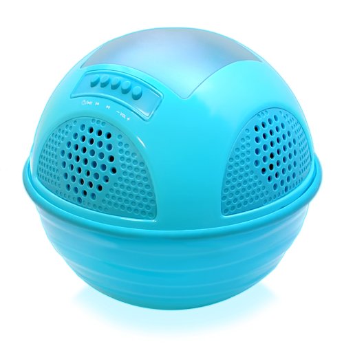 0745495860882 - PYLE PWR95SBL AQUA SUNBLAST FLOATING BLUETOOTH WATERPROOF POOL SPEAKER SYSTEM WITH SOLAR PANEL RECHARGEABLE BATTERY AND FM RADIO