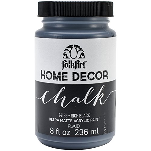 0745563300555 - FOLKART HOME DECOR CHALK FURNITURE & CRAFT PAINT IN ASSORTED COLORS (8 OUNCE), 34169 RICH BLACK