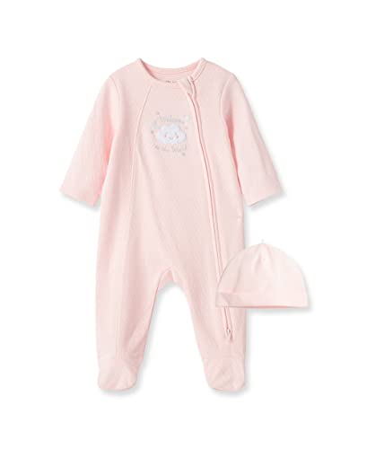 0745644613437 - LITTLE ME BABY GIRLS 2-PIECE WELCOME TO THE WORLD PINK BEAR FOOTIE AND CAP SET, 9 MONTHS