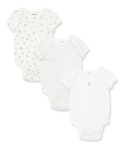 0745644851280 - LITTLE ME BABY GIRLS 3-PACK OF ONESIES, IVORY, 3 MONTHS
