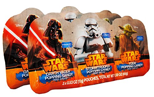0745666946520 - CLASSIC STAR WARS POPPING CANDY WITH LOLLIPOPS 3 FLAVORS (2PK)