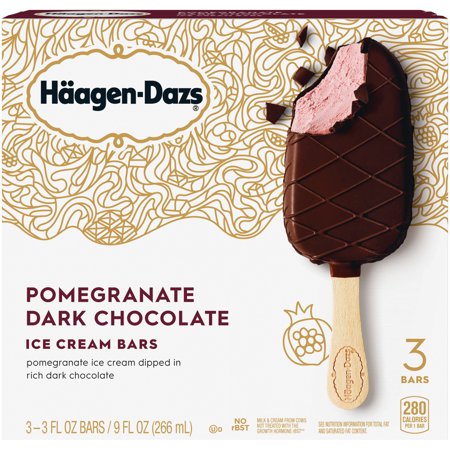 0074570759354 - HAAGEN-DAZS POMEGRANATE DARK CHOCOLATE ICE CREAM BARS 3 CT BOX