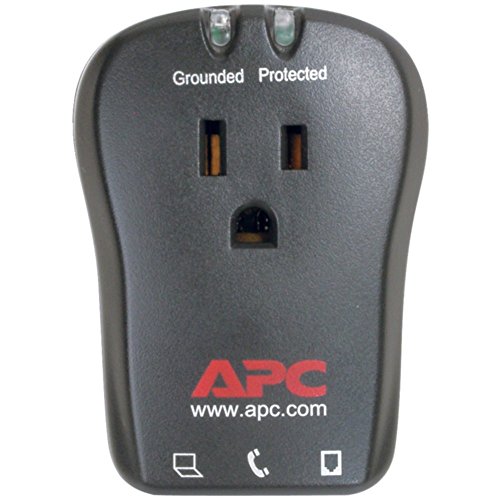 0745734282321 - APC P1T 1-OUTLET TRAVEL SURGE PROTECTOR 320 JOULES W/TELEPHONE PROTECTION ELECTRONICS COMPUTERS ACCESSORIES