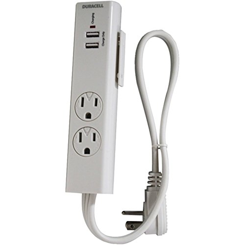 0745734282796 - DURACELL DU6213 3-OUTLET SURGE PROTECTOR 2 USB PORTS 450 JOULES WHITE ELECTRONICS COMPUTERS ACCESSORIES
