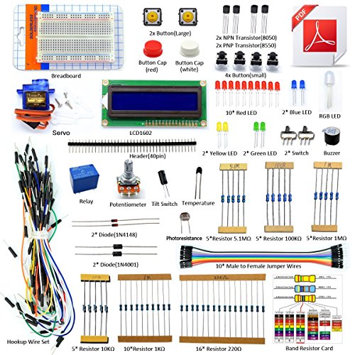 0745780192667 - ADEEPT PROJECT 1602 LCD STARTER KIT FOR ARDUINO UNO R3 MEGA2560 NANO SERVO RELAY LCD1602 BEGINNER/STARTER KIT FOR ARDUINO WITH PDF GUIDEBOOK/USER MANUAL
