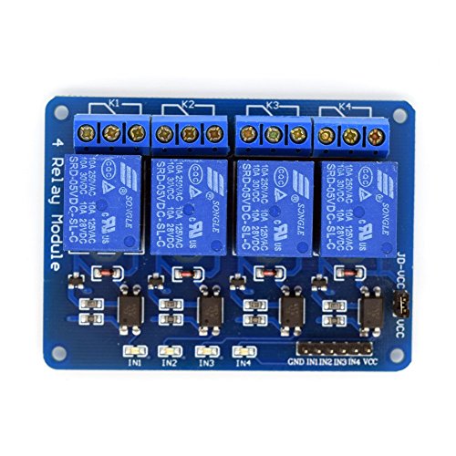 0745780192711 - ADEEPT 5V RELAY SHIELD MODULE EXPANSION WITH OPTOCOUPLER PROTECTION FOR ARDUINO RASPBERRY PI DSP AVR PIC ARM (4 CHANNEL)