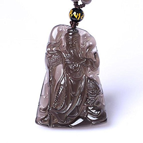 0745780942088 - NATURAL ICE KINDS OF OBSIDIAN KUAN KUNG PENDANT NECKLACE GUAN YU WU FORTUNA
