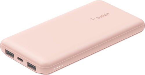 0745883823505 - BELKIN - BOOSTCHARGE USB-C PORTABLE CHARGER 10K POWER BANK WITH 1 USB-C PORT AND 2 USB-A PORTS & INCLUDED USB-C TO USB-A CABLE - ROSE GOLD