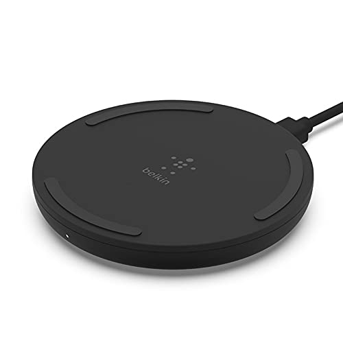 0745883825608 - BELKIN WIRELESS CHARGER - QI-CERTIFIED 10W MAX FAST CHARGING PAD - QUICK CHARGE CORDLESS FLAT CHARGER - UNIVERSAL QI COMPATIBILITY FOR IPHONE, SAMSUNG GALAXY, AIRPODS, GOOGLE PIXEL, AND MORE
