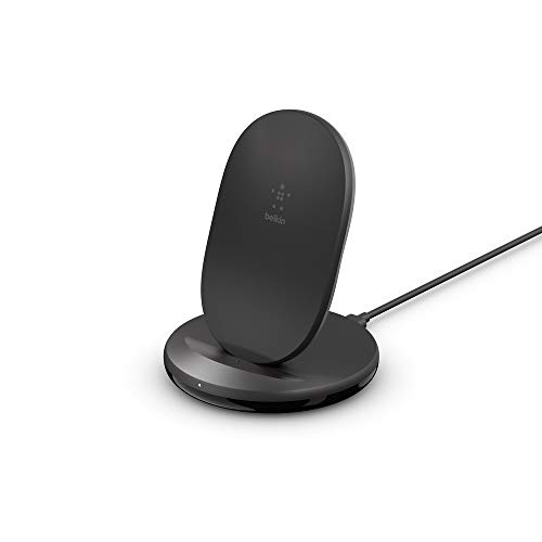 0745883827114 - BELKIN WIRELESS CHARGER - QI-CERTIFIED 15W MAX FAST CHARGING STAND - QUICK TURBO CORDLESS UPRIGHT CHARGER - UNIVERSAL QI COMPATIBILITY FOR IPHONE, SAMSUNG GALAXY, GOOGLE PIXEL, AND OTHER QI DEVICES