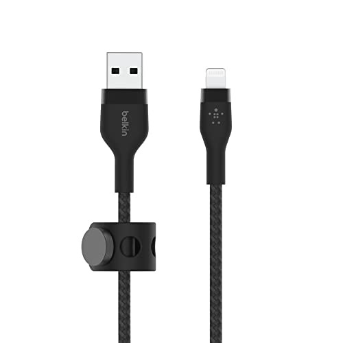 0745883832354 - BELKIN BOOSTCHARGE PRO FLEX BRAIDED USB TYPE A TO LIGHTNING CABLE (1M/3.3FT), MFI CERTIFIED CHARGING CABLE FOR IPHONE 13, 12, 11, PRO, MAX, MINI, SE, IPAD AND MORE - BLACK