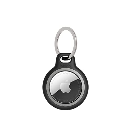 0745883839490 - BELKIN AIRTAG REFLECTIVE CASE WITH KEY RING, SECURE HOLDER PROTECTIVE COVER FOR AIR TAG WITH SCRATCH RESISTANCE ACCESSORY - BLACK