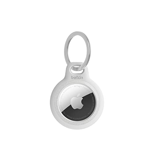 0745883839506 - BELKIN AIRTAG REFLECTIVE CASE WITH KEY RING, SECURE HOLDER PROTECTIVE COVER FOR AIR TAG WITH SCRATCH RESISTANCE ACCESSORY - WHITE