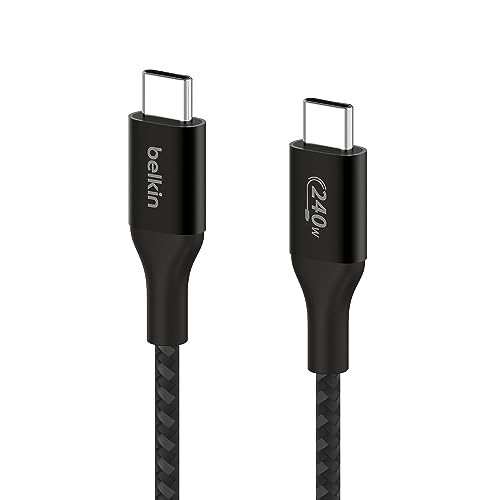 0745883859047 - BELKIN BOOSTCHARGE USB-C TO USB-C POWER CABLE (1M, 3.3FT), FAST CHARGING CABLE WITH 240W POWER DELIVERY, USB-IF CERTIFIED, COMPATIBLE WITH MACBOOK PRO, CHROMEBOOK, SAMSUNG GALAXY, IPAD, & MORE - BLACK